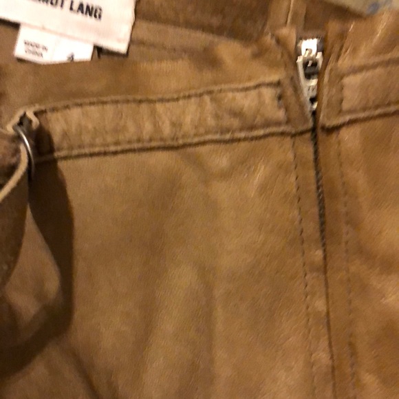 Designer mini wrap around leather skirt with silk liner by Helmut Lang _2 - Picture 4 of 5